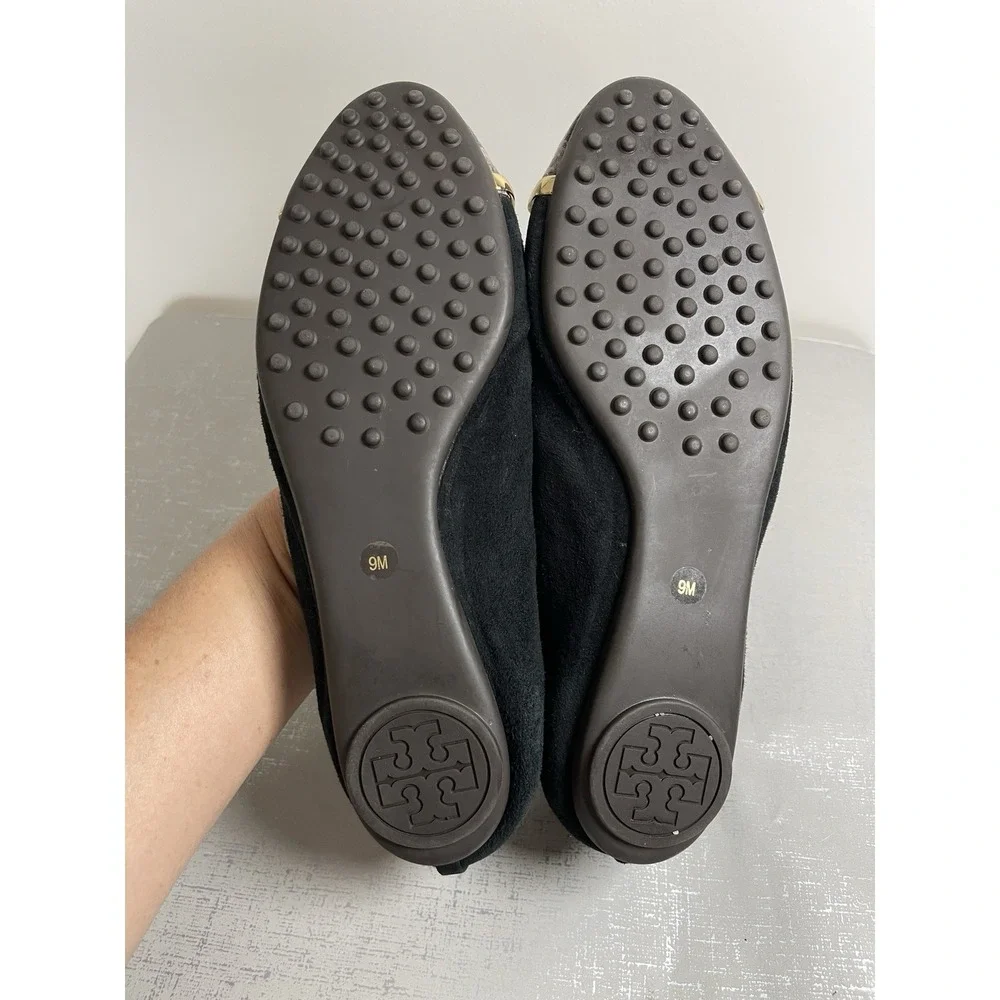 Tory Burch Pacey Suede Snakeskin Cap Toe Ballet Flats Loafers 9 M Preppy Office